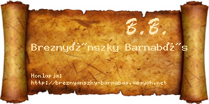 Breznyánszky Barnabás névjegykártya